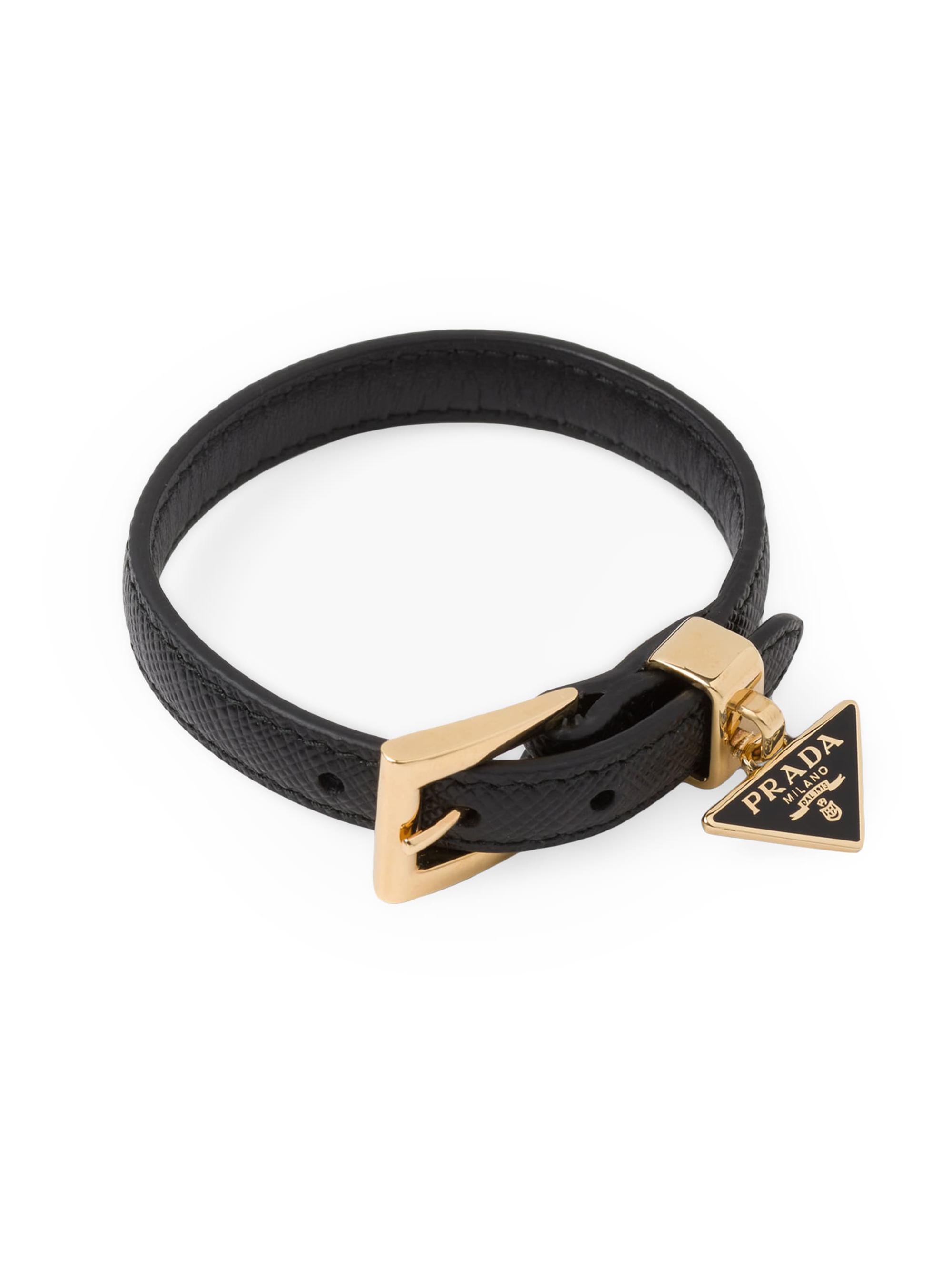 Prada Women's Saffiano Leather Bracelet - Black