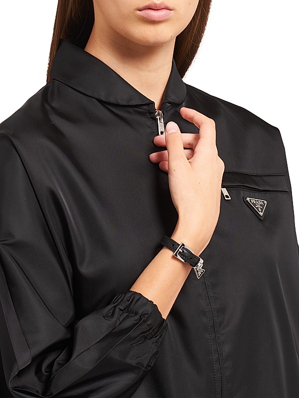 Shop Prada Saffiano Leather Bracelet | Saks Fifth Avenue Shop Prada Saffiano Leather Bracelet | Saks Fifth Avenue