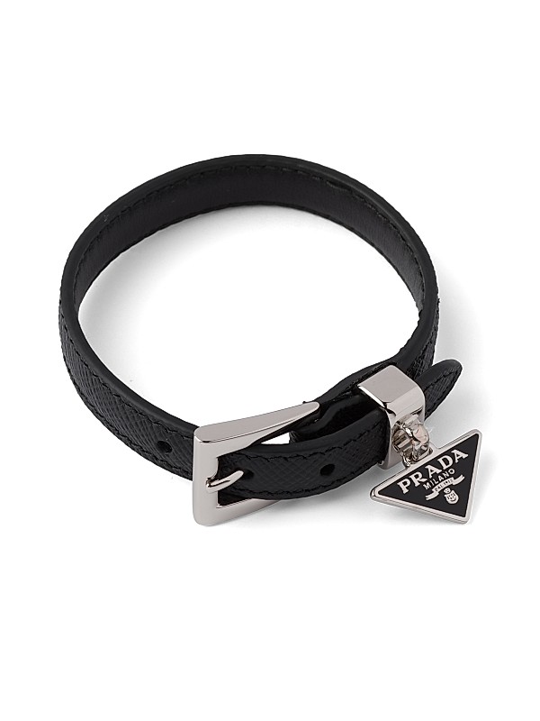 Shop Prada Saffiano Leather Bracelet | Saks Fifth Avenue Shop Prada Saffiano Leather Bracelet | Saks Fifth Avenue