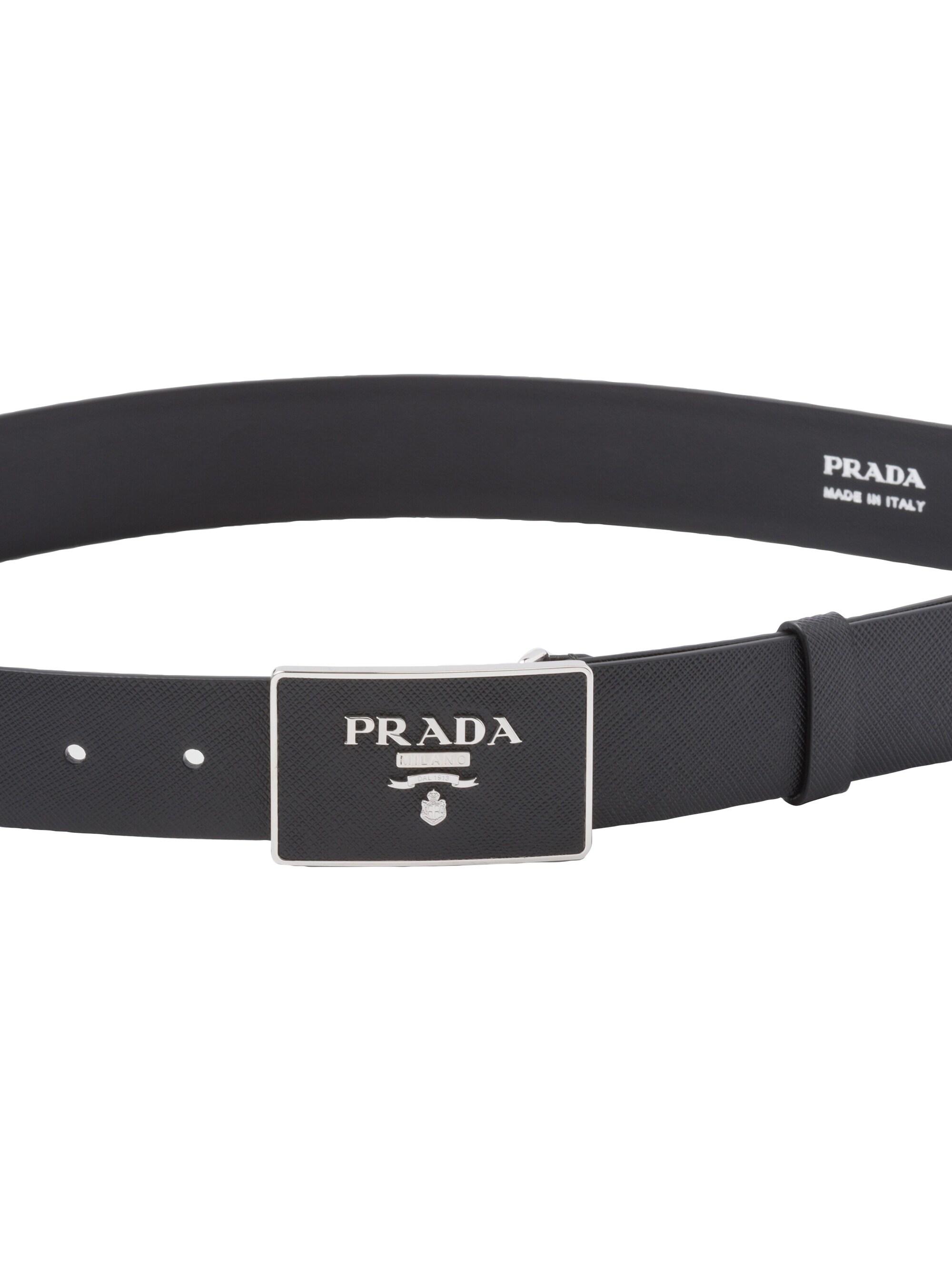 小物 PRADA Saffiano Leather buckle belt Prada Saffiano