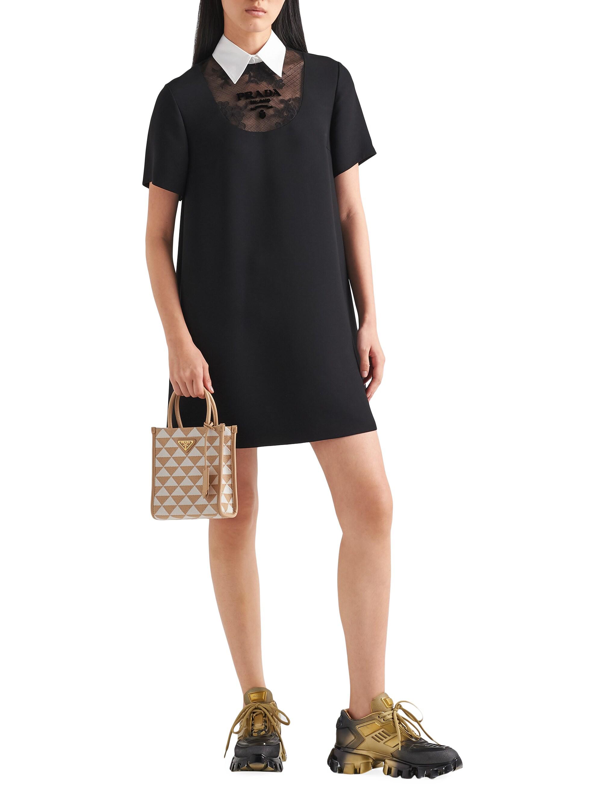 Prada Women's Symbole Embroidered Fabric Mini Bag - Beige