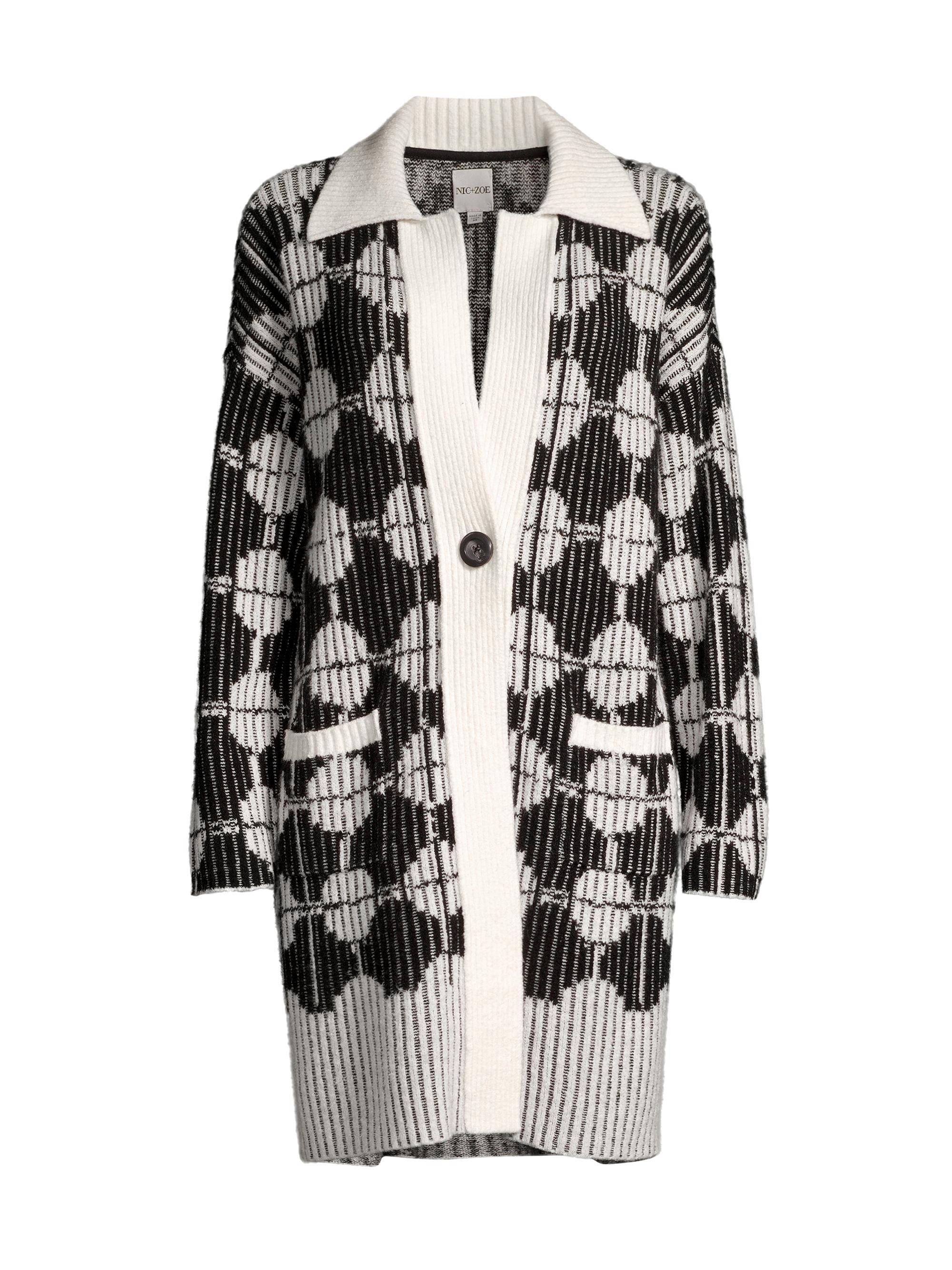 NIC+ZOE Women's Soft Dot Cardigan - Black Multi