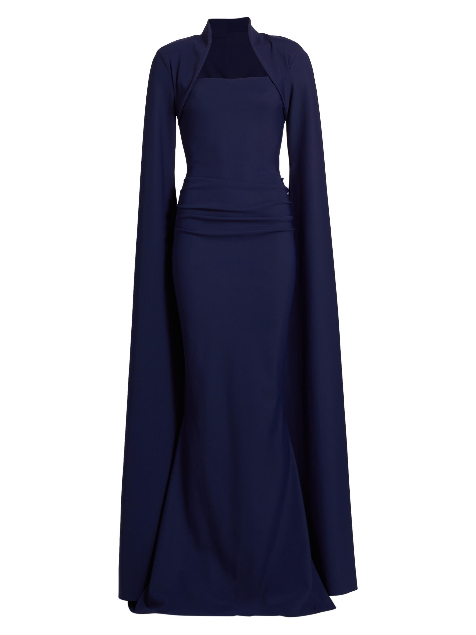 Chiara Boni La Petite Robe Women's Reiko Cape-Sleeve Gown - Blue Notte