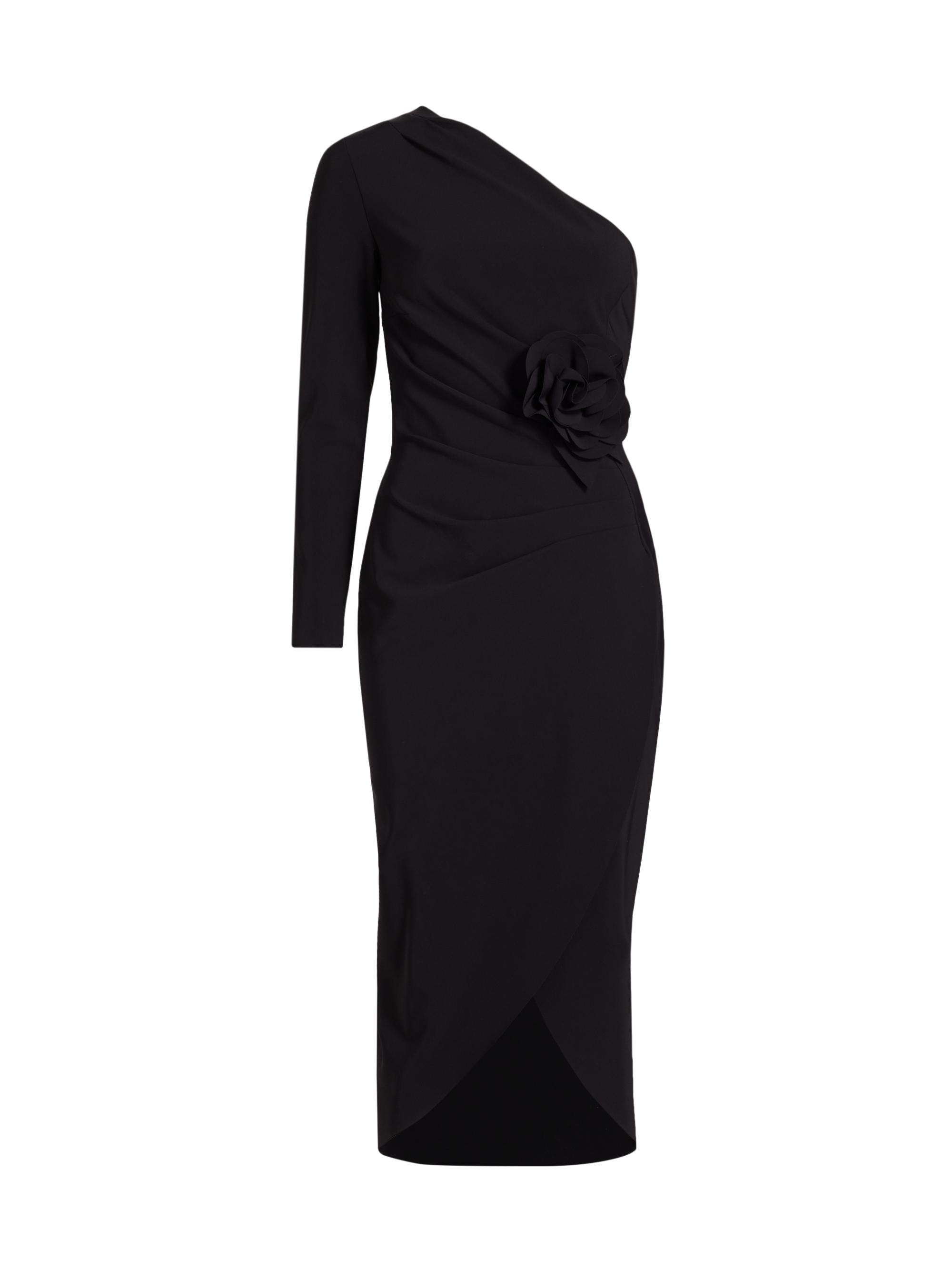 Chiara Boni La Petite Robe Women's Agapios One-Shoulder Rosette Midi-Dress - Black