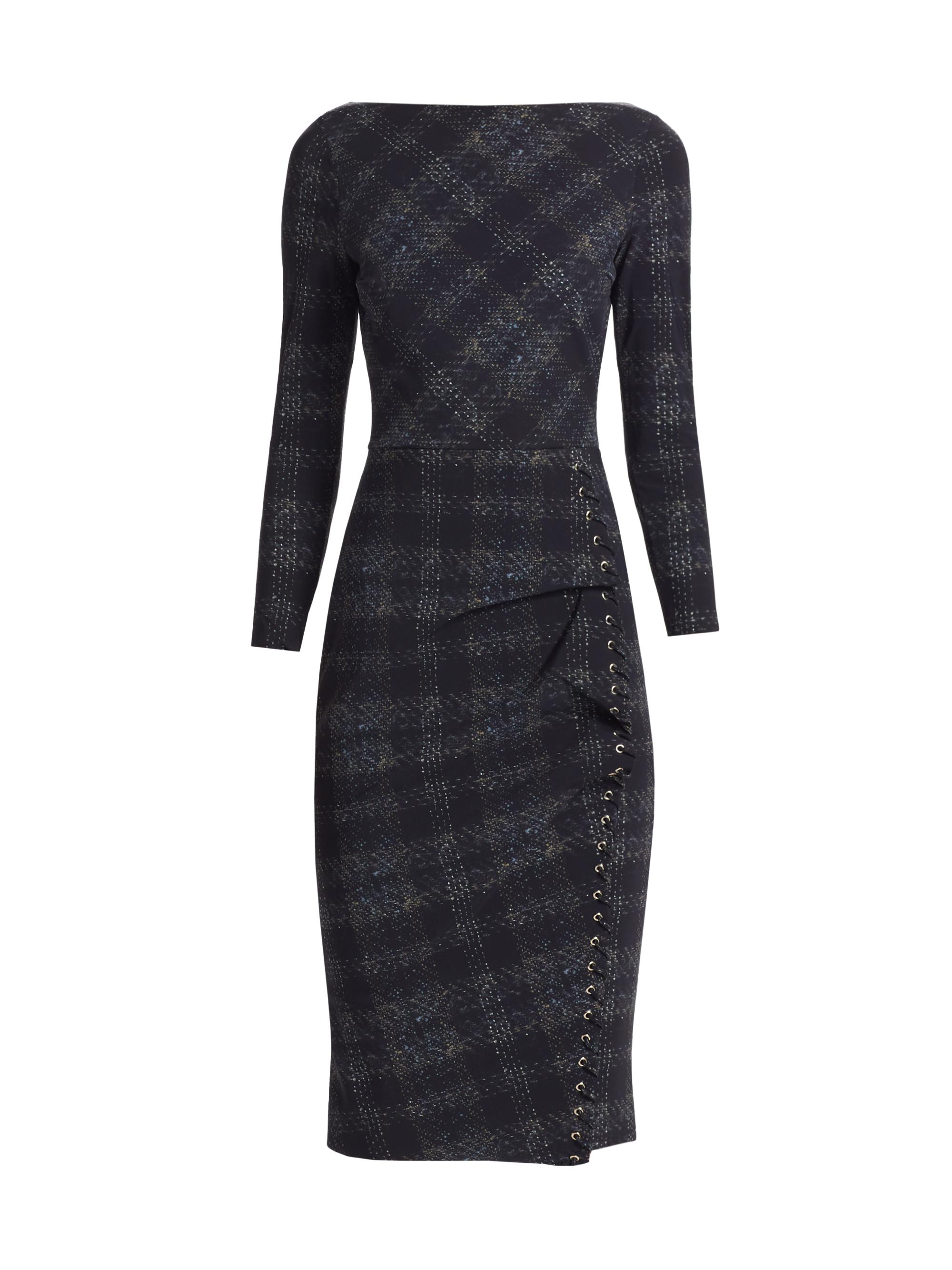 Chiara Boni La Petite Robe Adlia Plaid Body-Con Midi-Dress Saks