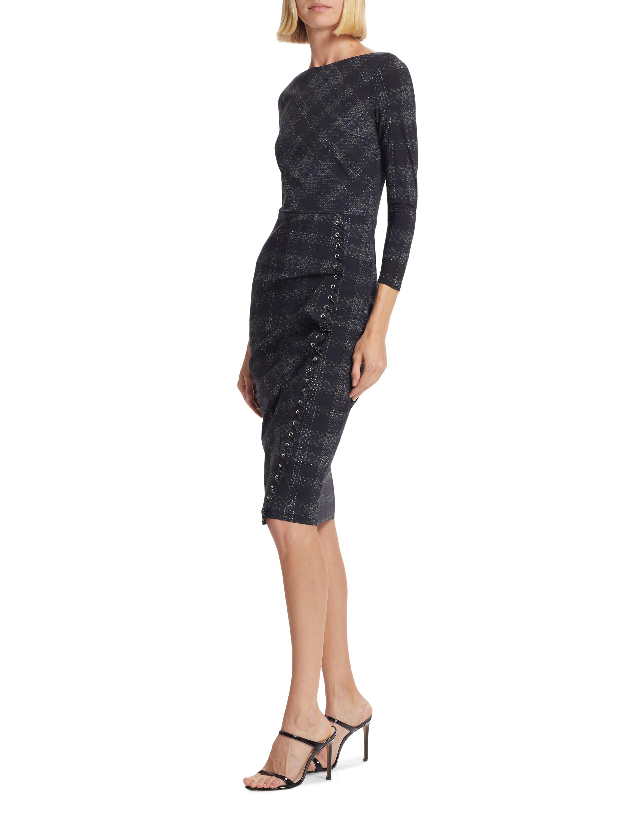 Adlia Plaid Body-Con Midi-Dress