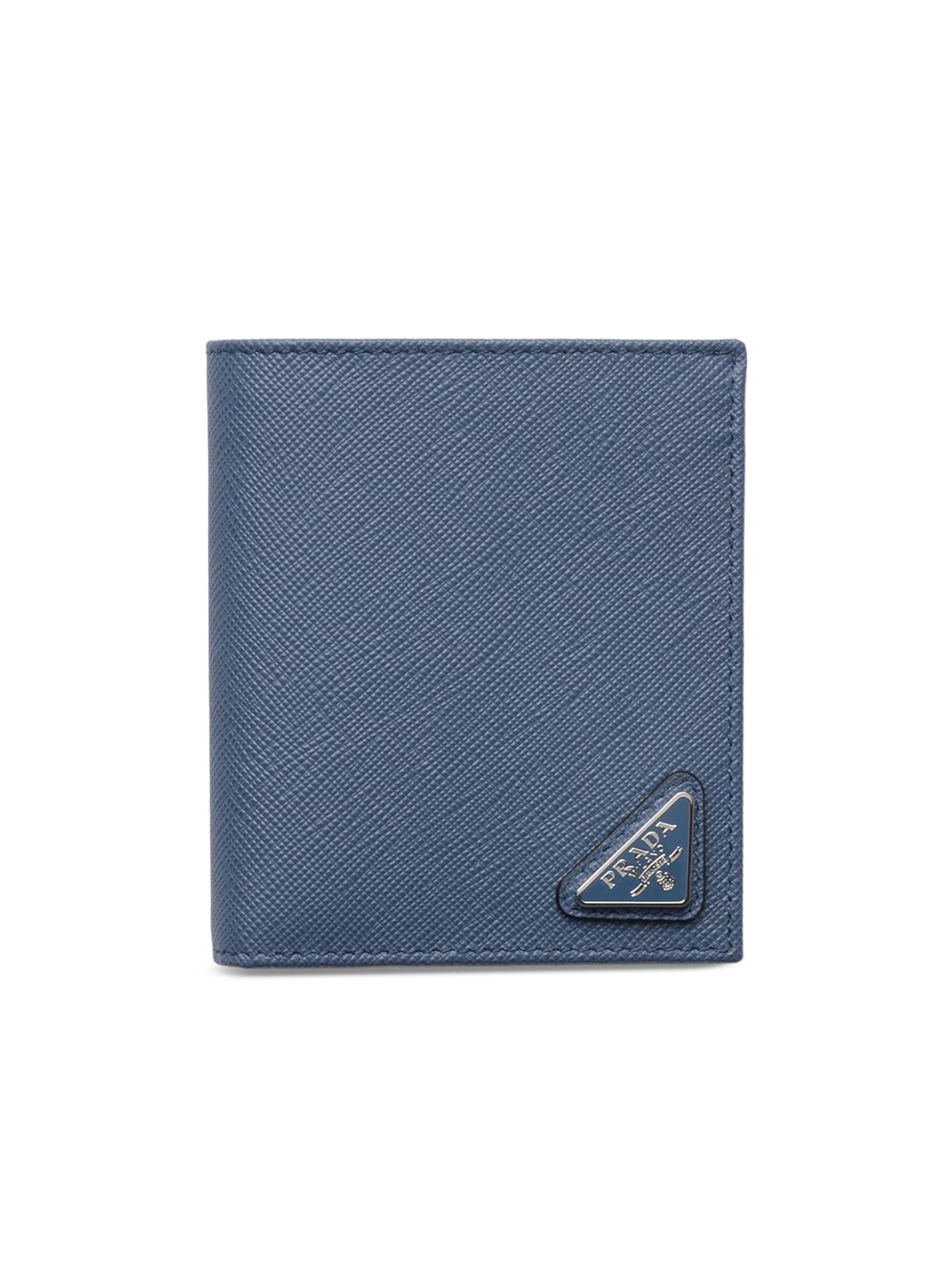 Prada Men's Saffiano Leather Wallet - Light Blue