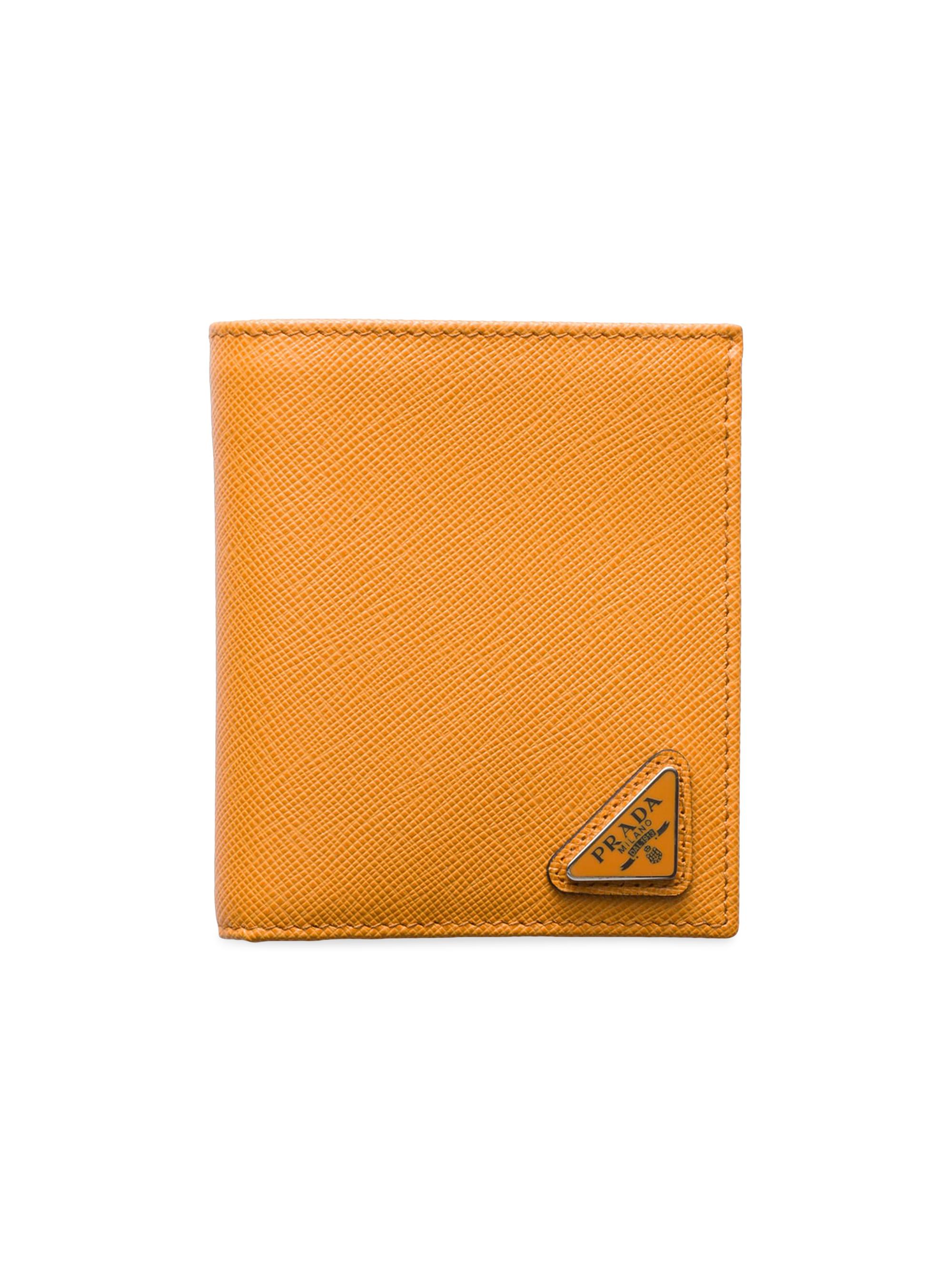 Prada Men's Saffiano Leather Wallet - Orange | Thumbnail 5
