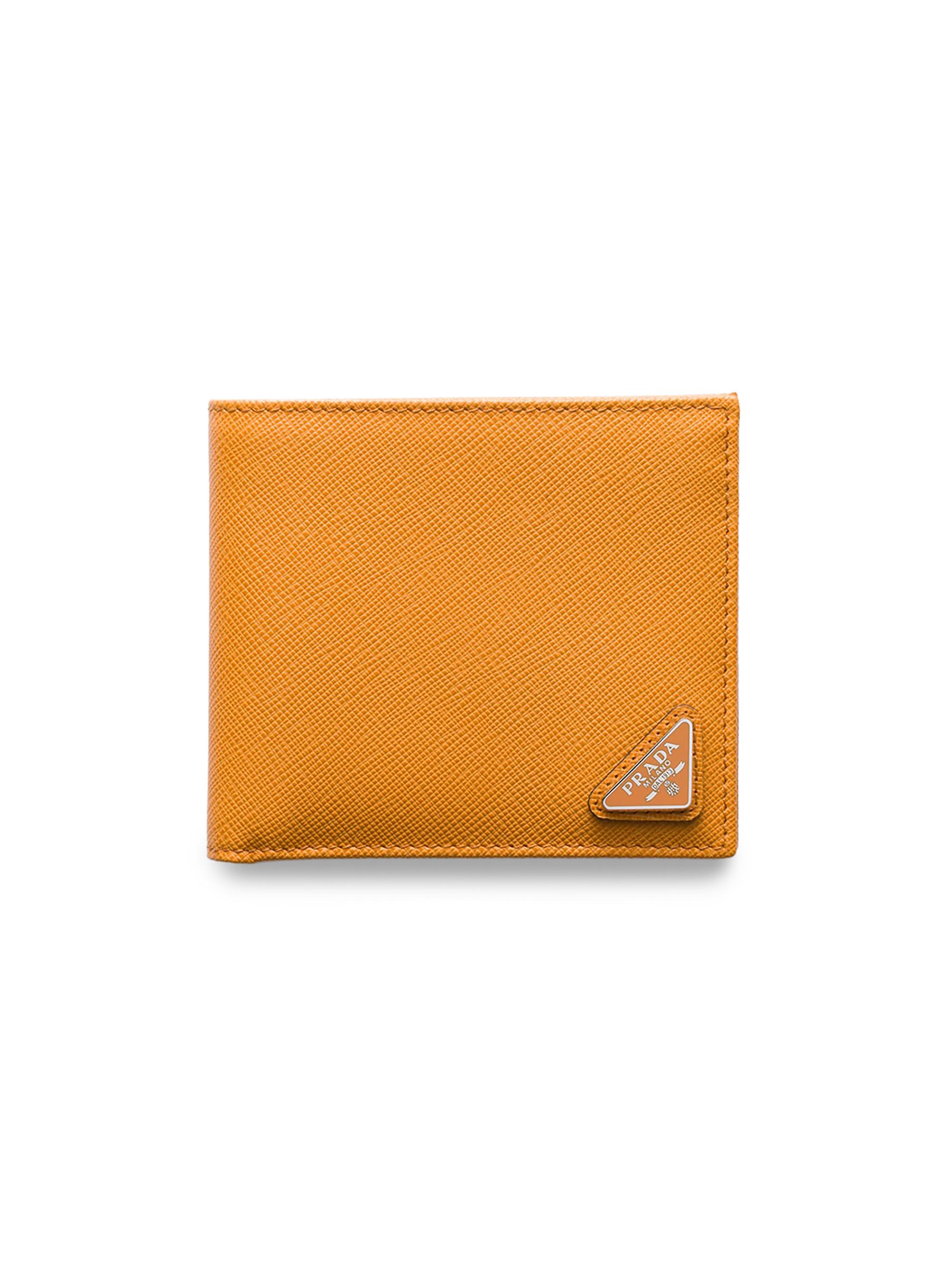 Prada Men's Saffiano Leather Wallet - Orange | Thumbnail 5