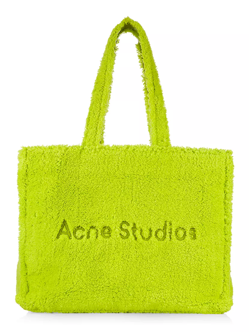 Fuzzy Logo Shopper Tote Bag