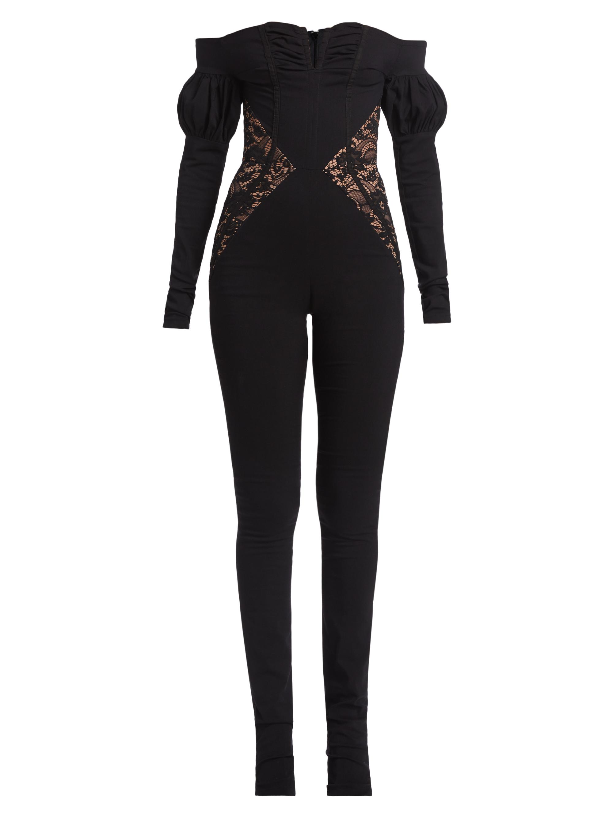 Michael Costello Collection Franco Lace-Inset Jumpsuit | Saks