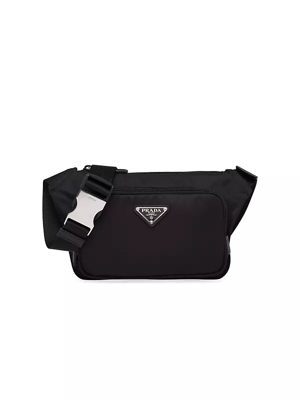 Re-Nylon and Saffiano Leather Shoulder Bag, Black, One Size