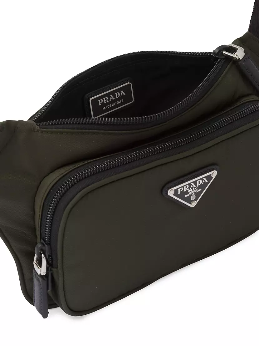 Prada Re-Nylon Saffiano Leather Smartphone Case Shoulder Bag White