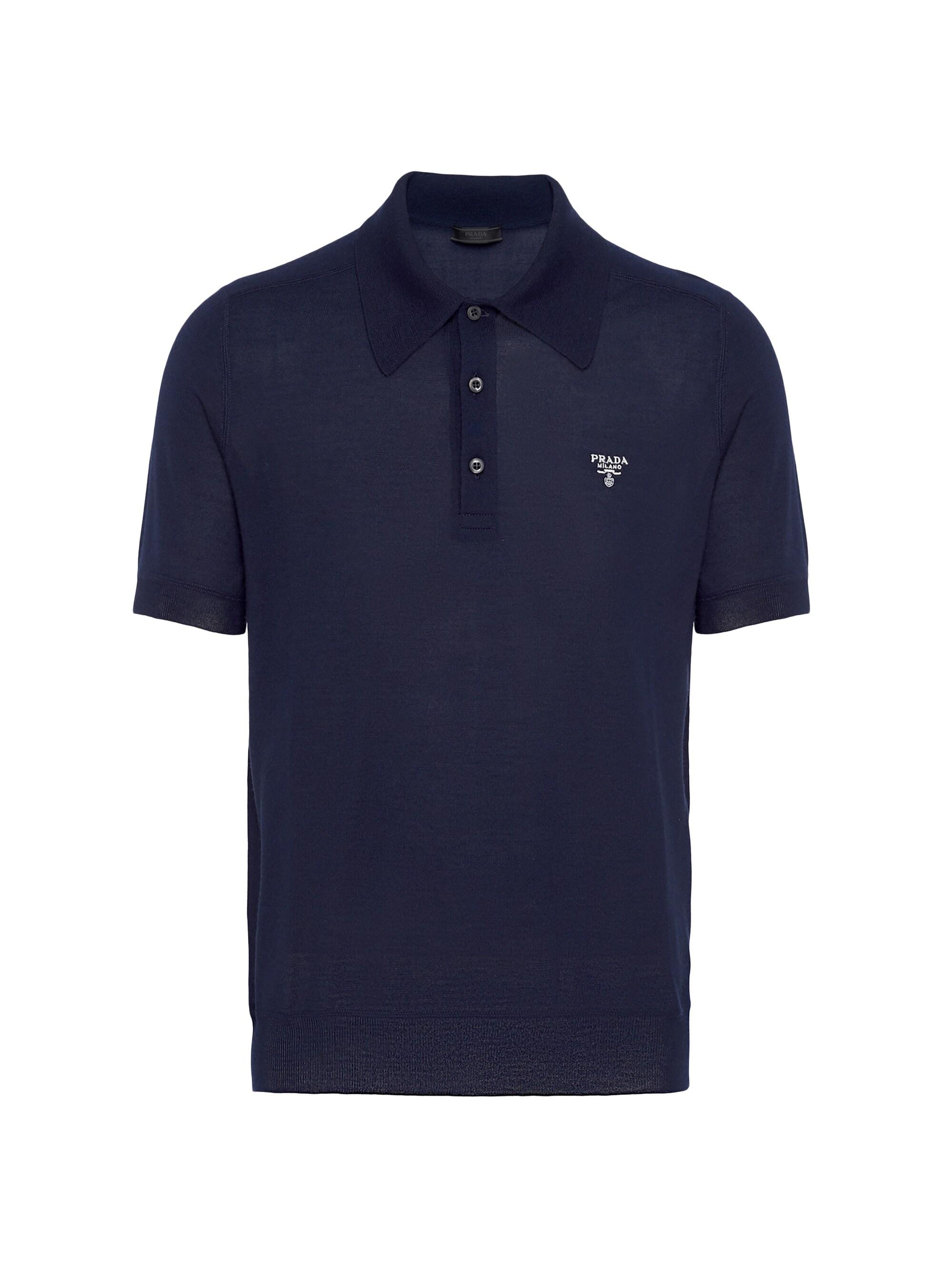Prada Men's Cashmere Polo Shirt - Blue