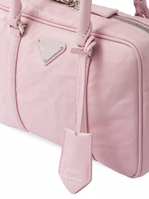 Prada - Women's Small Antique Nappa Top Handle Bag - Pink - Leather