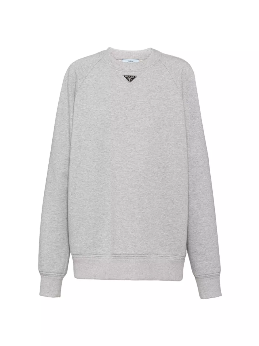 Shop Prada Long-Sleeved Cotton Sweatshirt | Saks Fifth Avenue Shop Prada Long-Sleeved Cotton Sweatshirt | Saks Fifth Avenue