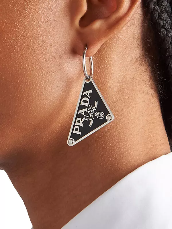 Shop Prada Prada Symbole Pendant Left Earring