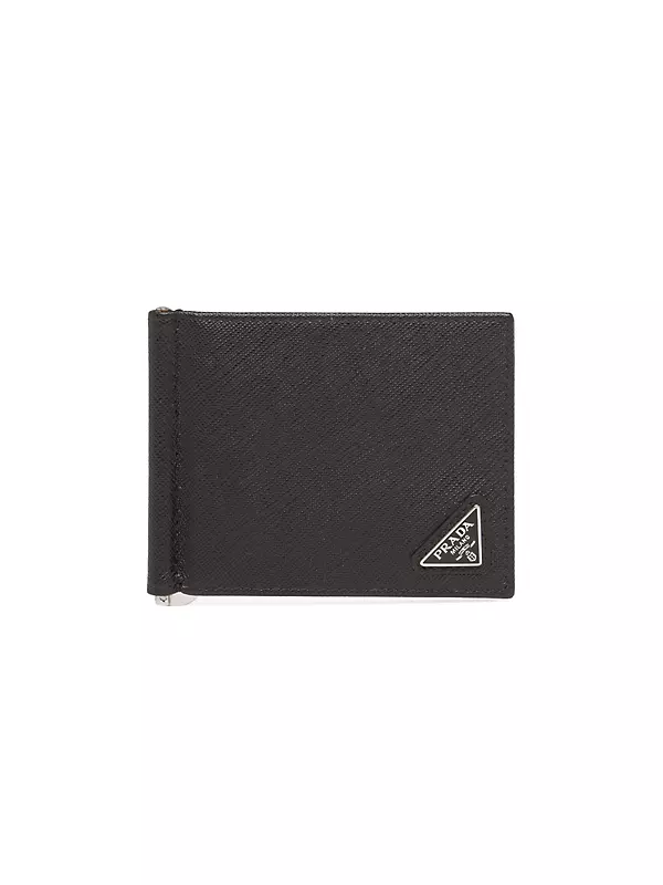 Prada Black Saffiano Leather Mini Triangular Pouch Bag Prada