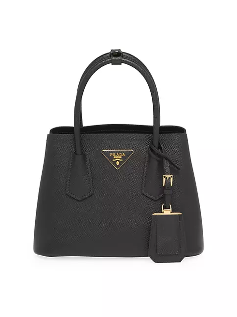 Prada - Women's Double Saffiano Mini Bag Satchel - Gray - Leather