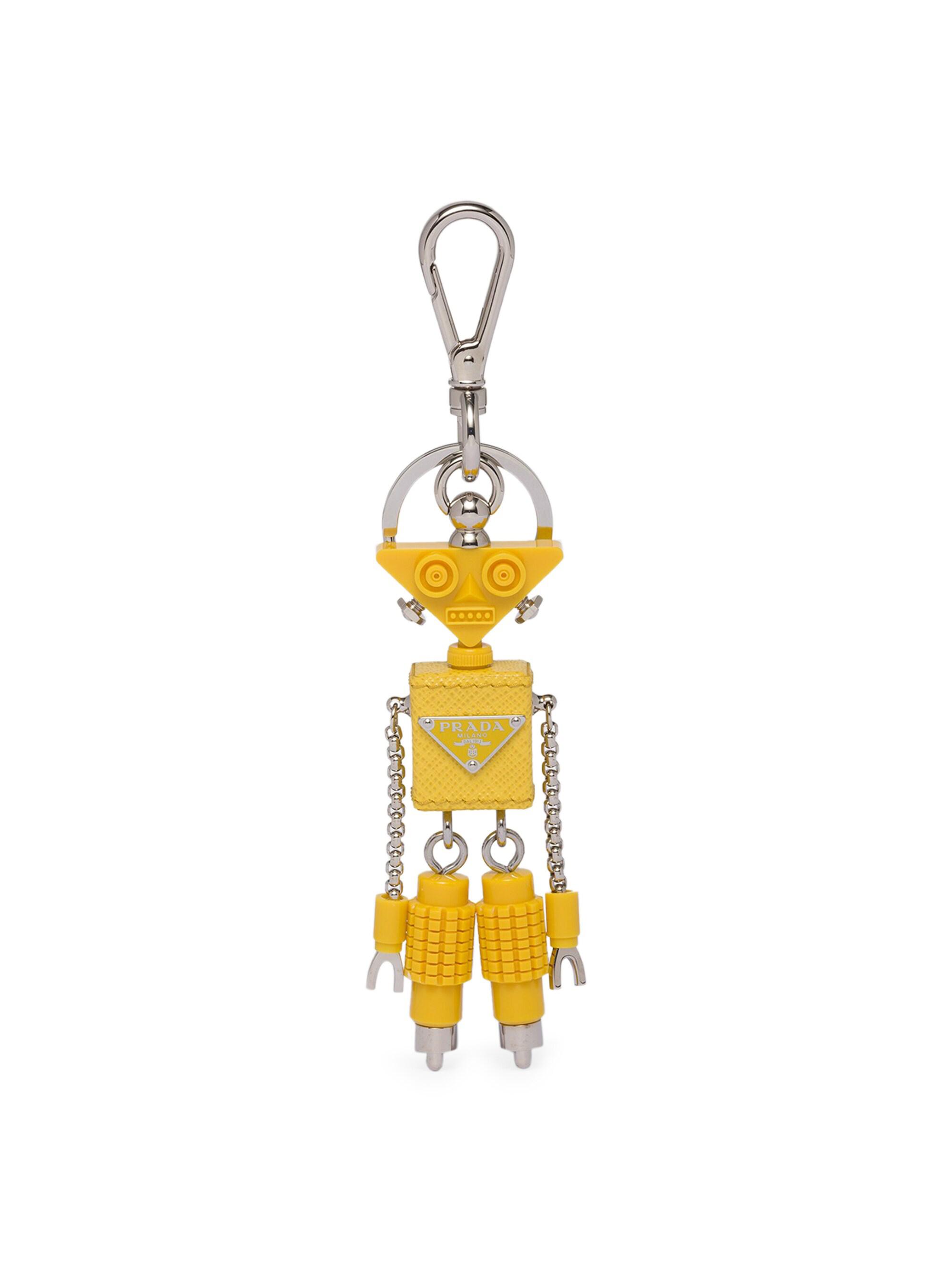 Prada Men's Saffiano Leather Robot Trick Keychain - Assorted