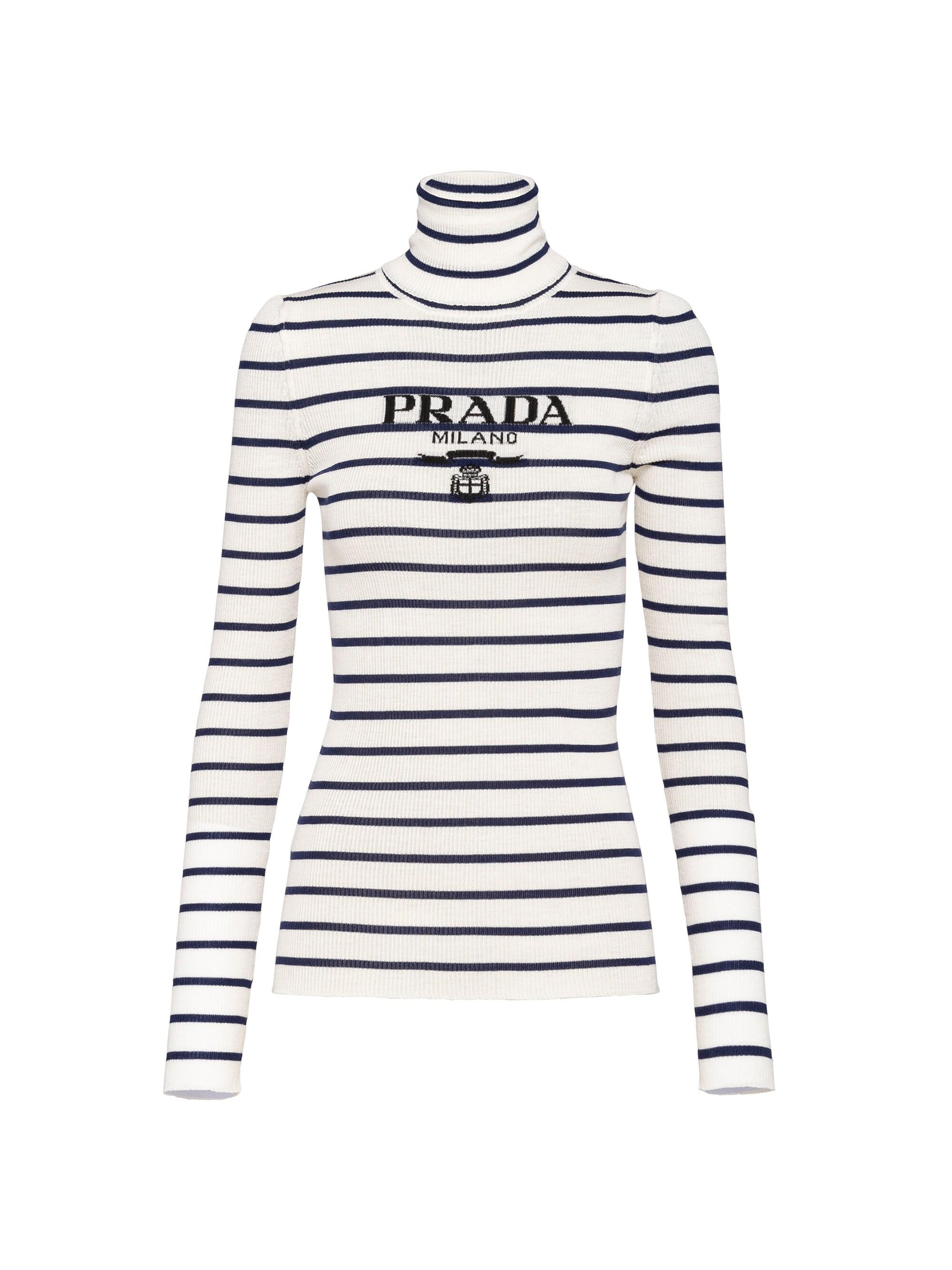 Prada Women's Superfine Wool Turtleneck Sweater - White
