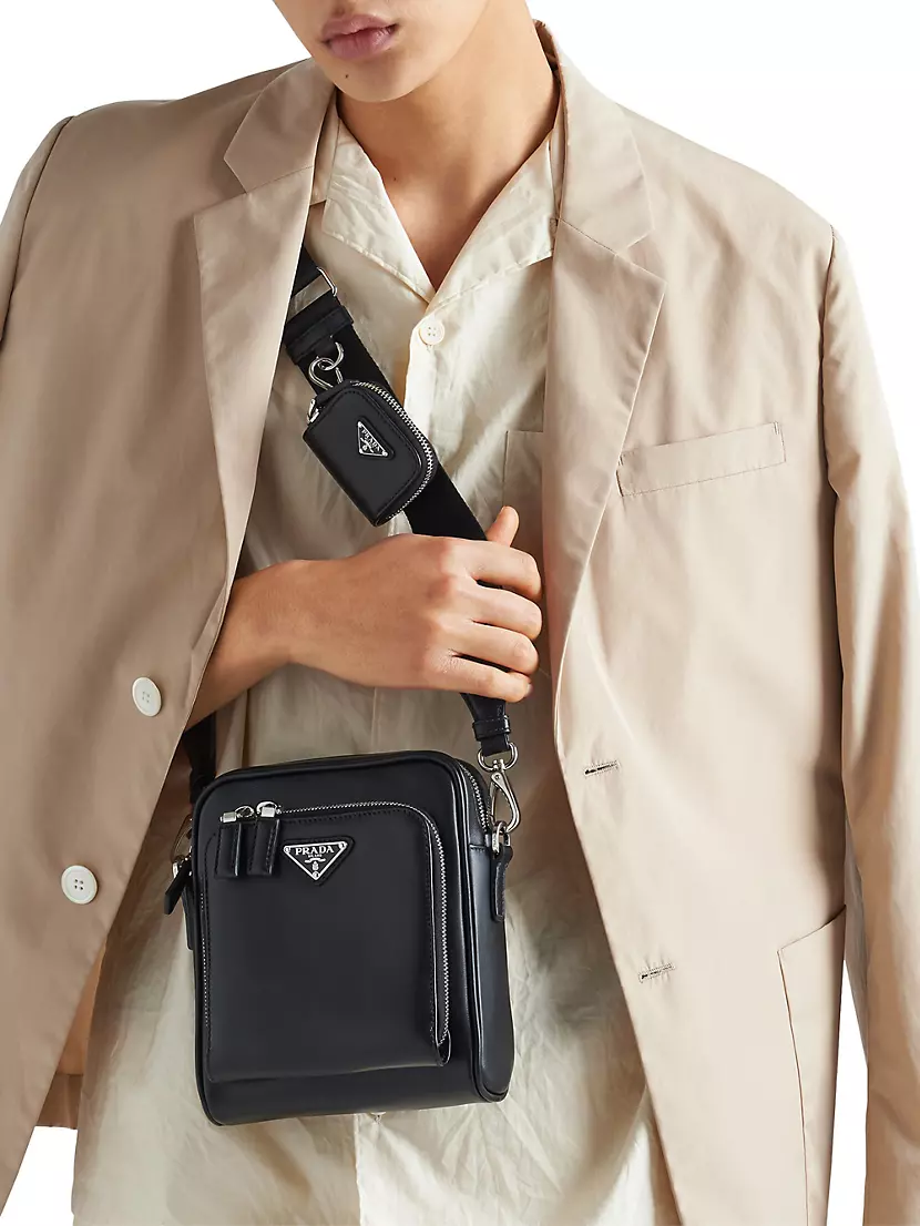 Shop Prada Leather Shoulder Bag With Pouch | Saks Fifth Avenue
