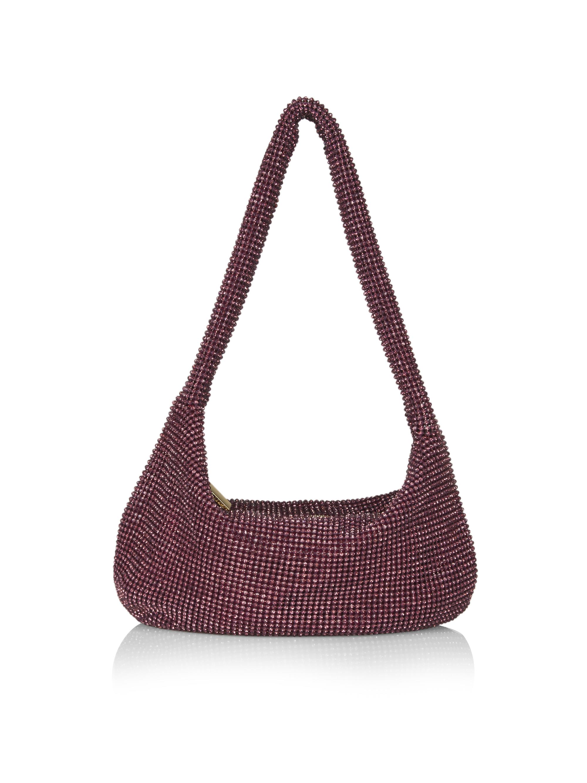 Whiting & Davis Women's Farrah Crystal Mesh Hobo Bag - Wine Crystal