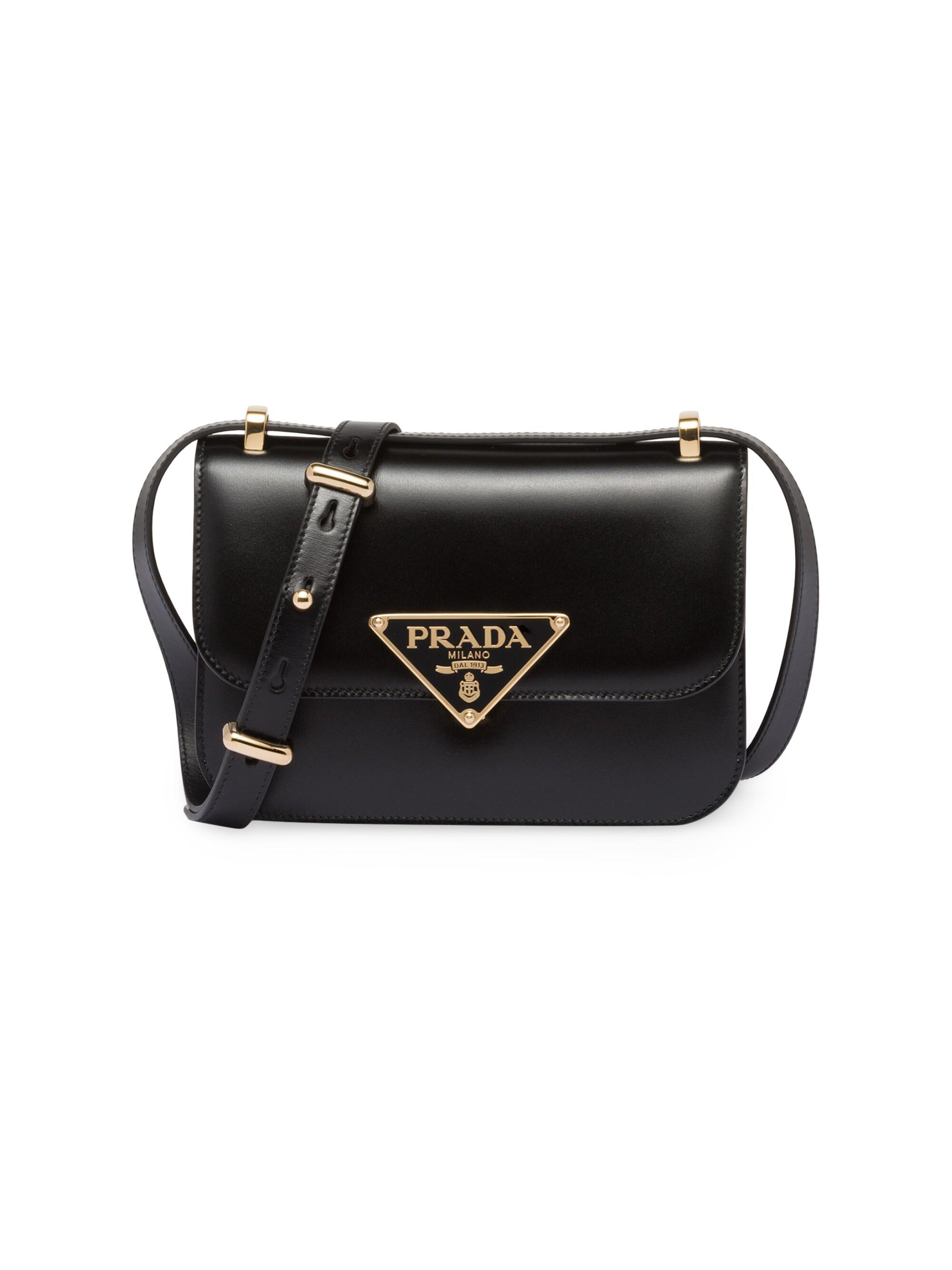 Prada Women's Emblème Leather Bag - Black
