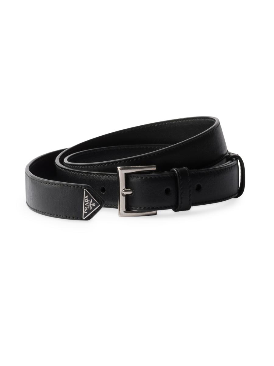 【送料&関税込】Prada Chocolate Leather Belt Prada Leather Belt | Saks Fifth Avenue