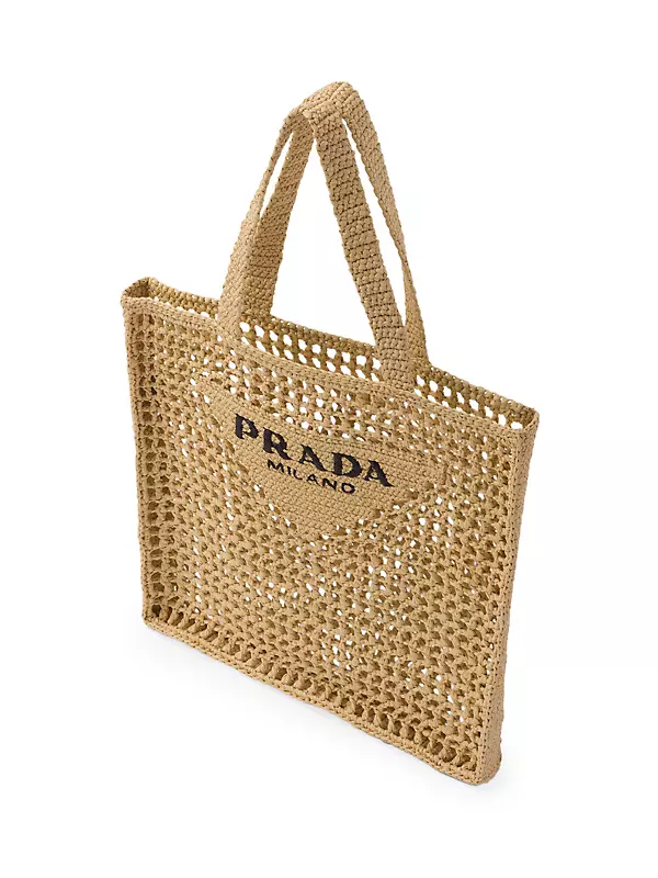 Prada Raffia Basket Tote Bag (Natural)