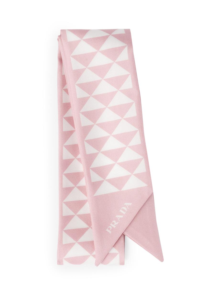 Prada Skinny Printed Silk Twill Rectangular Scarf | Saks Fifth Avenue