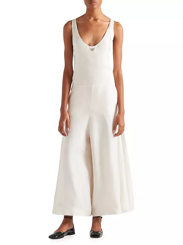 Garment-Dyed Jumpsuit In Silk Twill