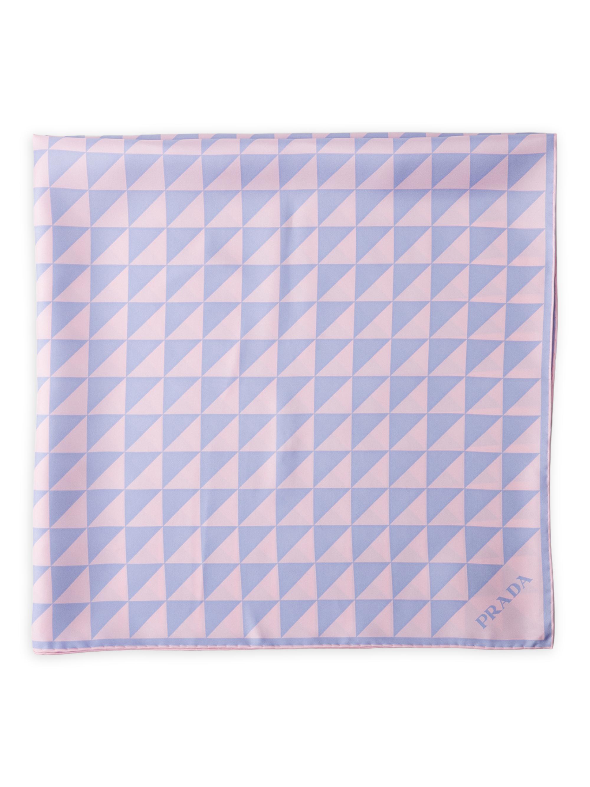 Prada Women's Printed Silk Twill Scarf 90x90 - Pink Multi