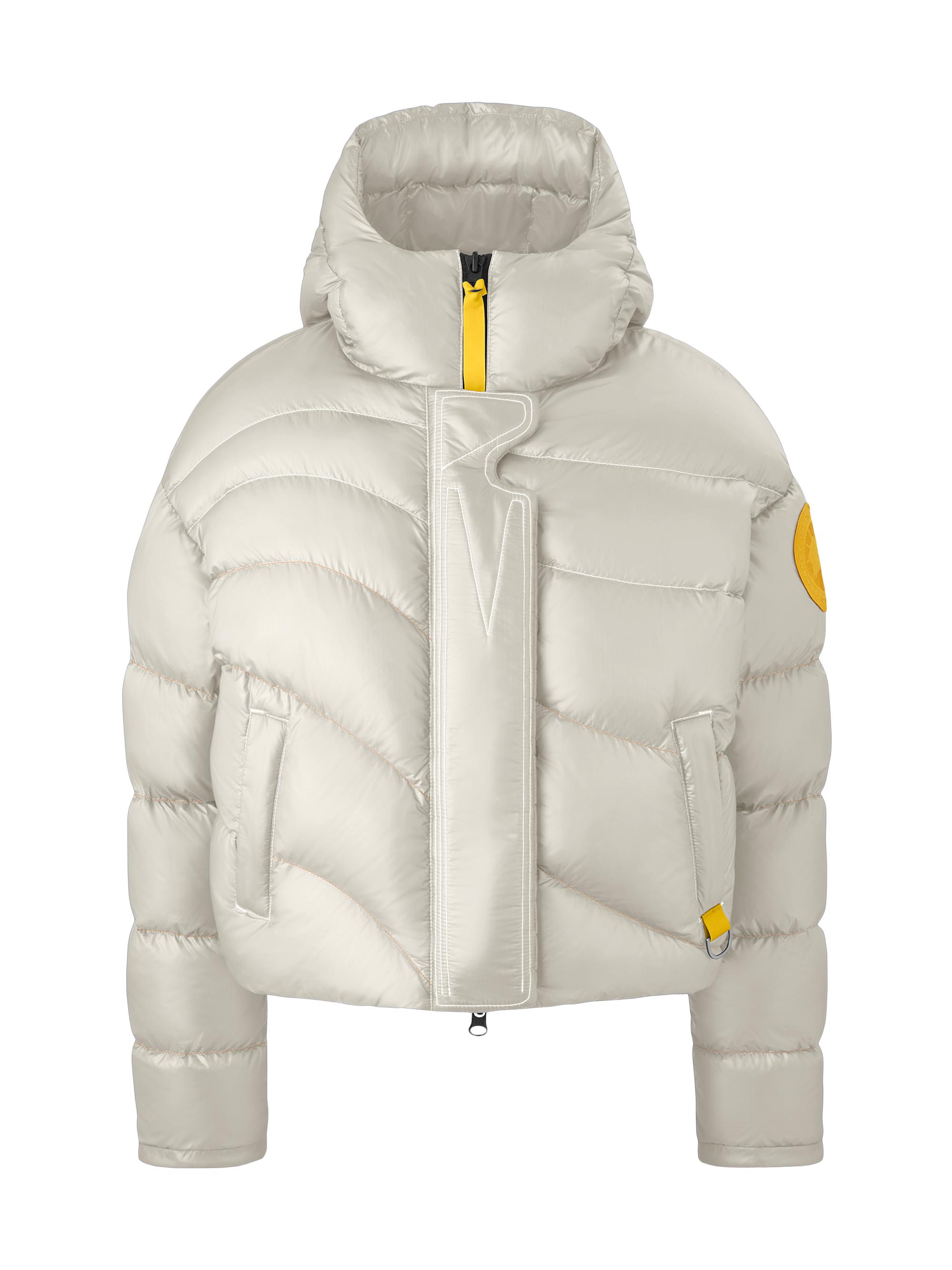 Canada Goose Women's  x Pyer Moss Crop Wave Reversible Down Puffer Jacket - Icy White