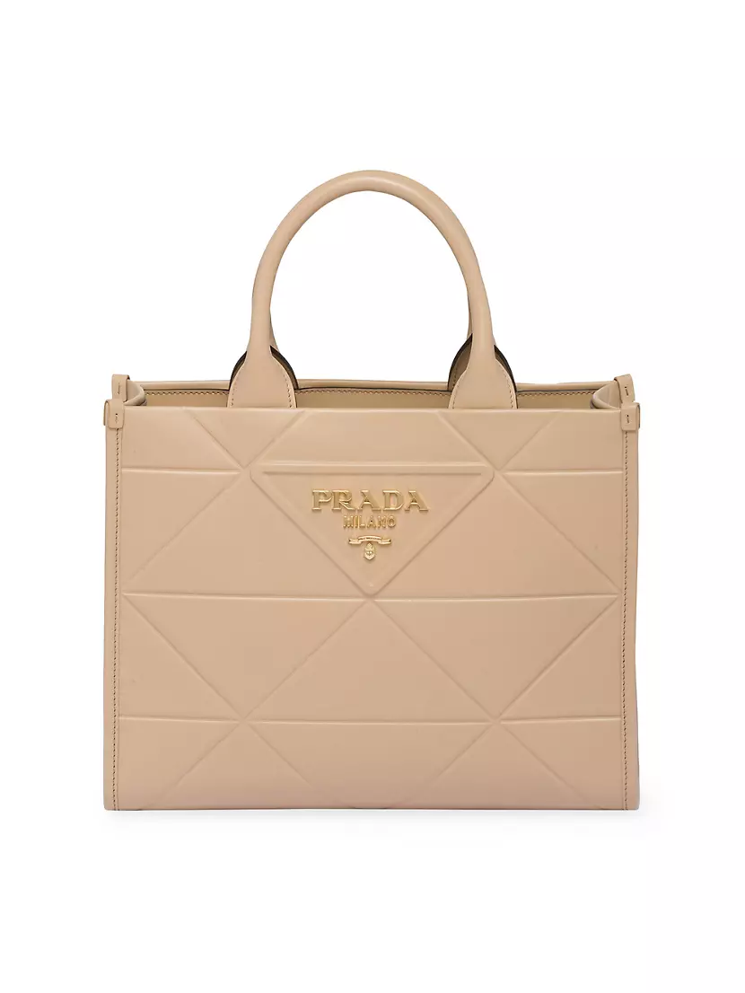 Shop Prada Small Leather Symbole Bag with Topstitching | Saks