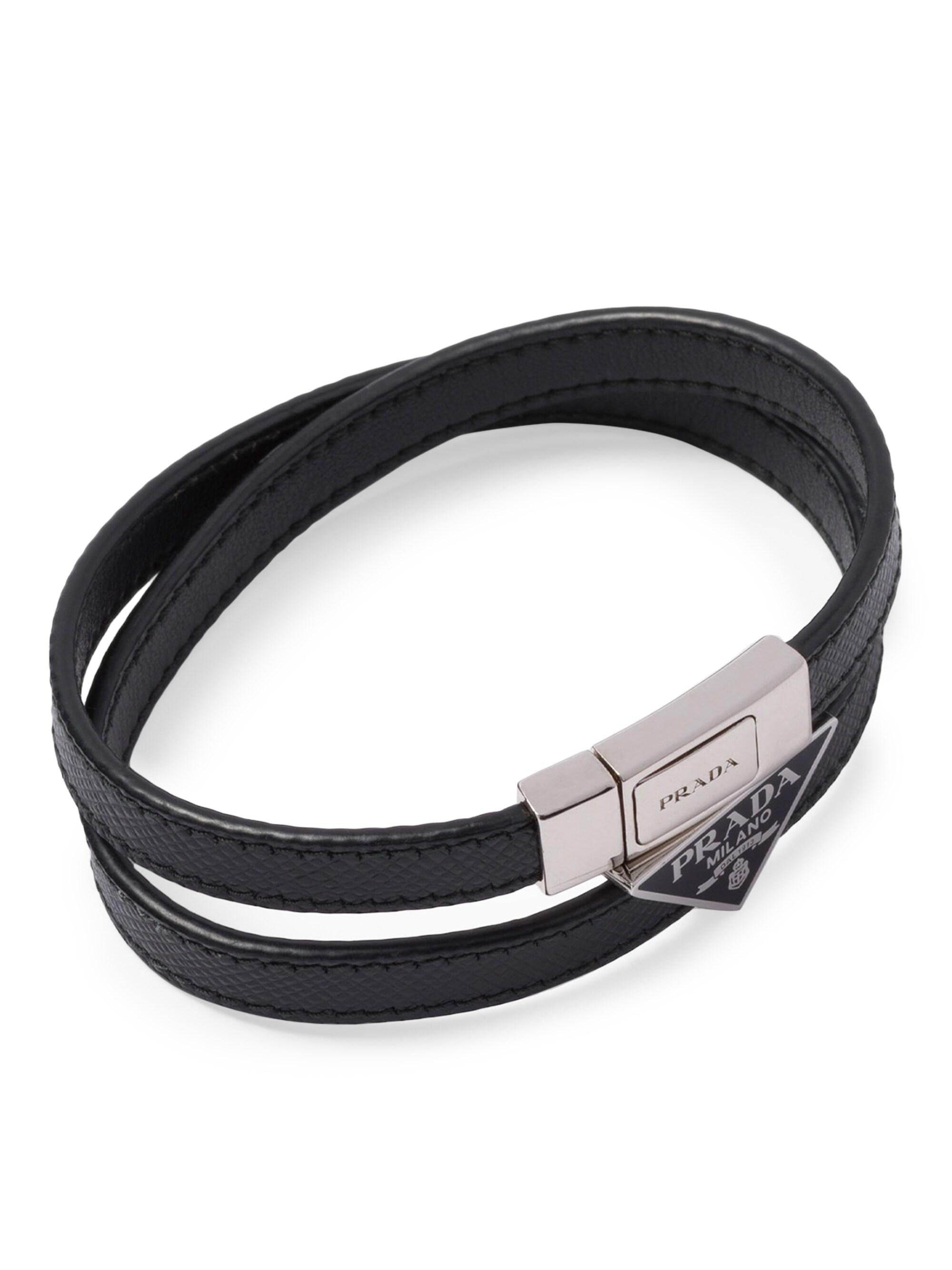 Prada saffiano leather bracelet - Gold