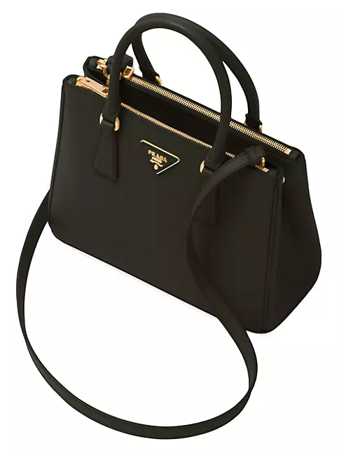 Saffiano Leather Prada Identity Shoulder Bag, Women, Black