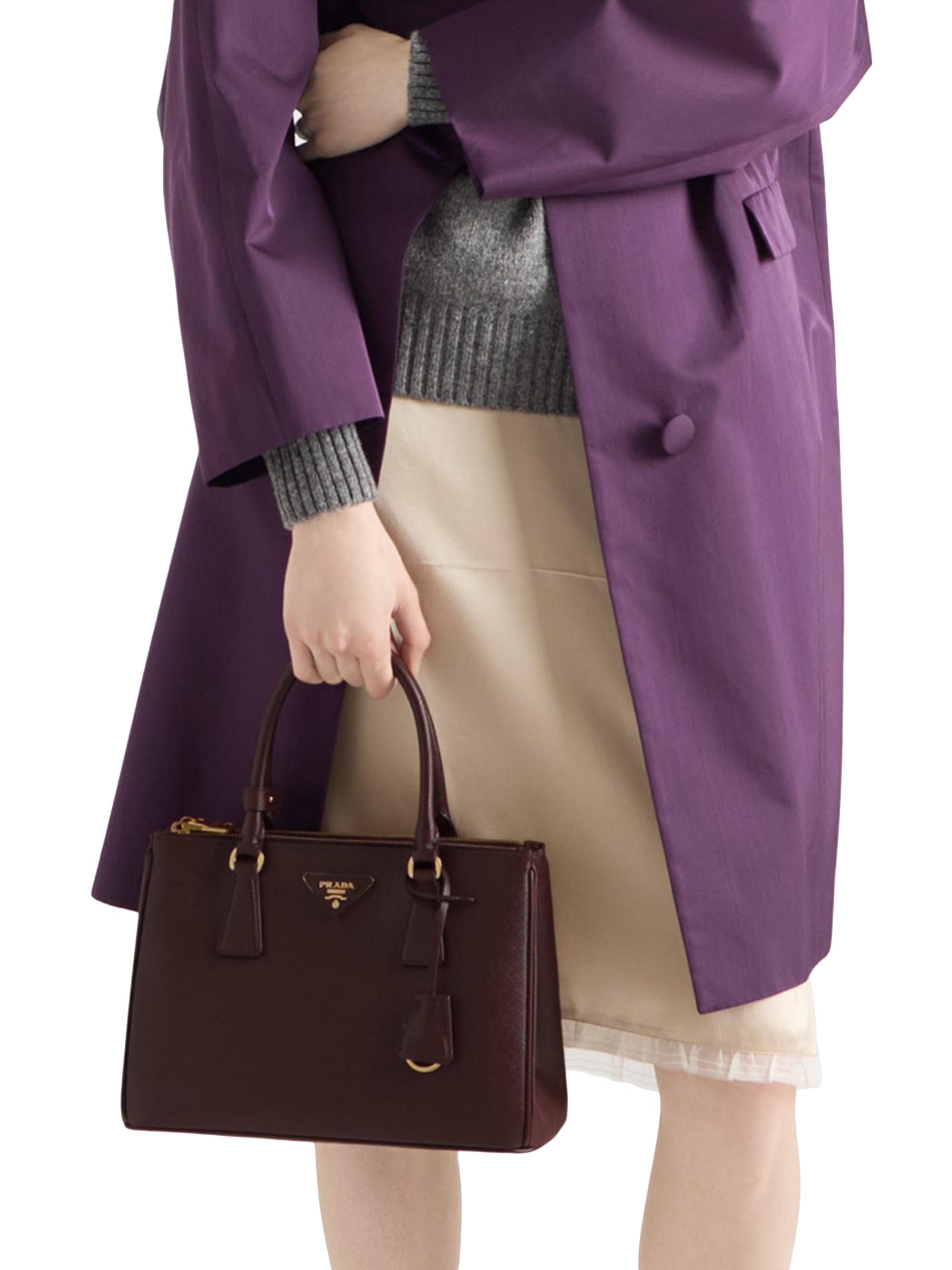 Prada Women's  Galleria Saffiano Leather Top Handle Bag - Dark Red