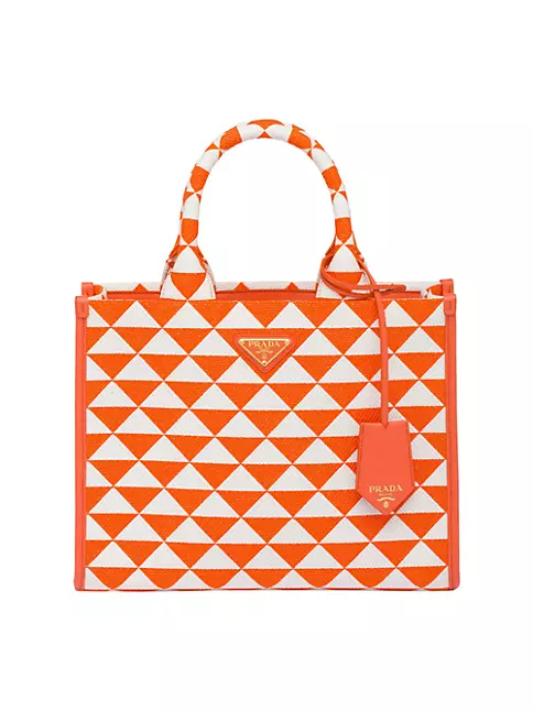 Shop Prada Symbole Bag In Embroidered Fabric