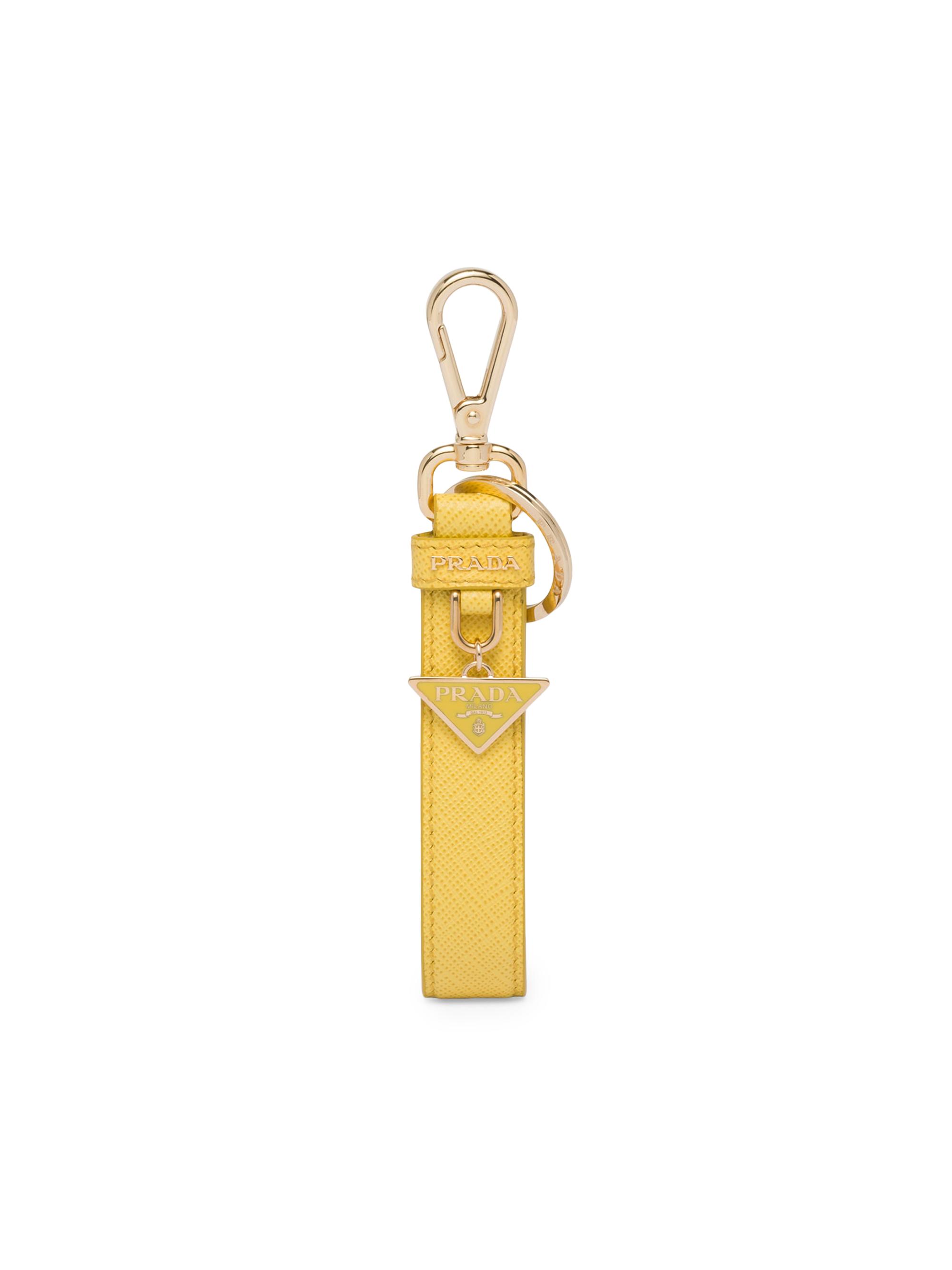 Prada Women's Saffiano Leather Keychain - Dark Yellow