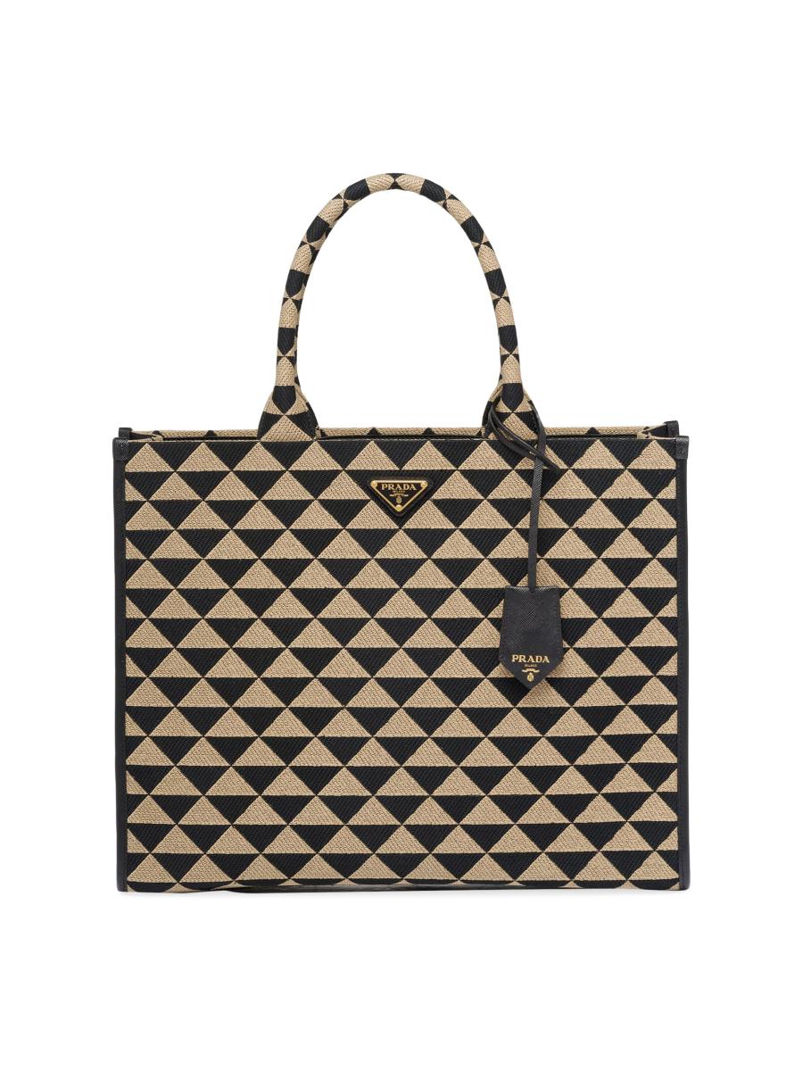 トートバッグ PRADA Embroidered Fabric Micro Symbole Handbag NEW PRADA Symbole Embroidered Fabric Small Handbag Satchel