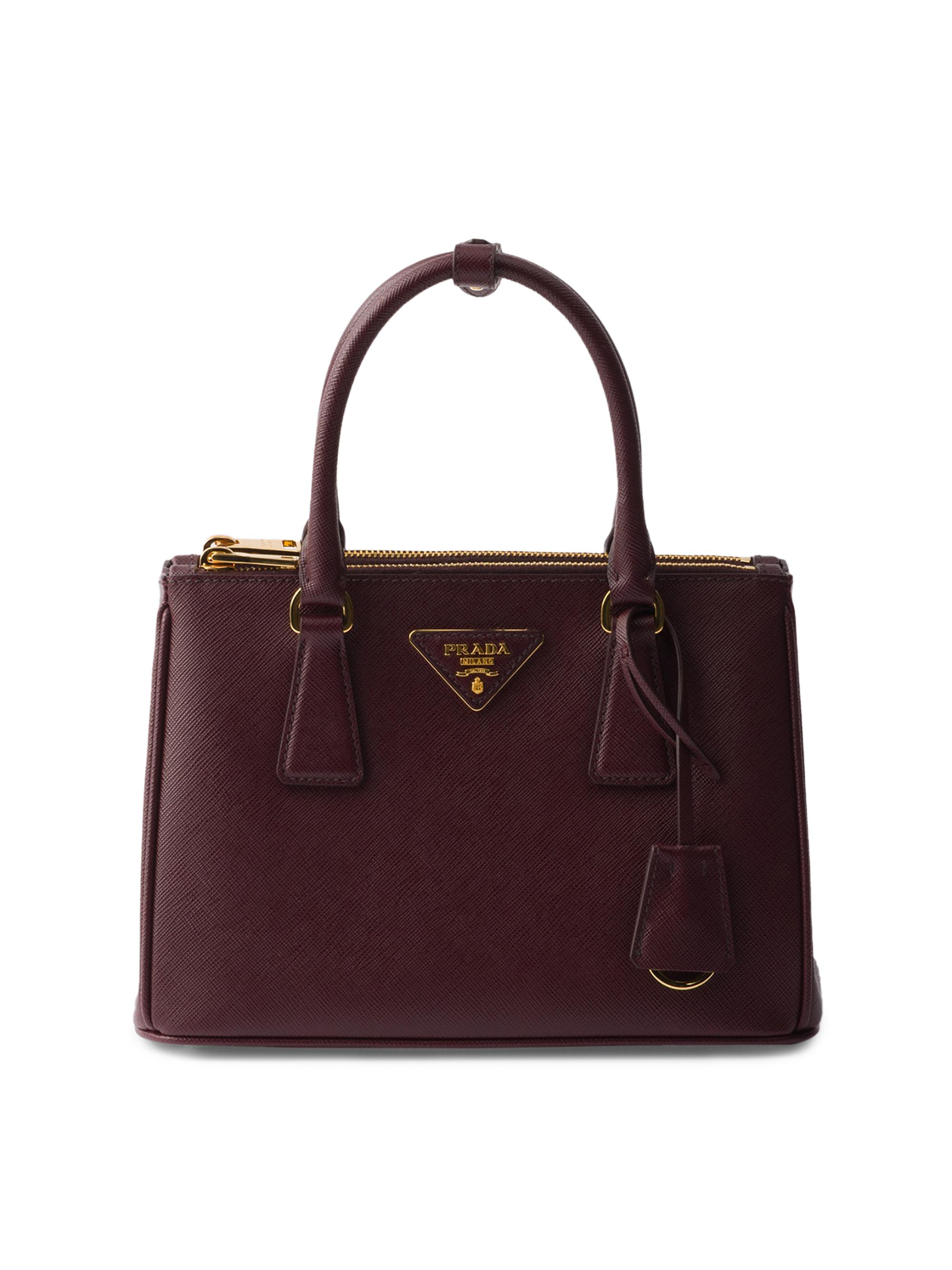 Prada Women's  Galleria Saffiano Leather Top Handle Bag - Dark Red