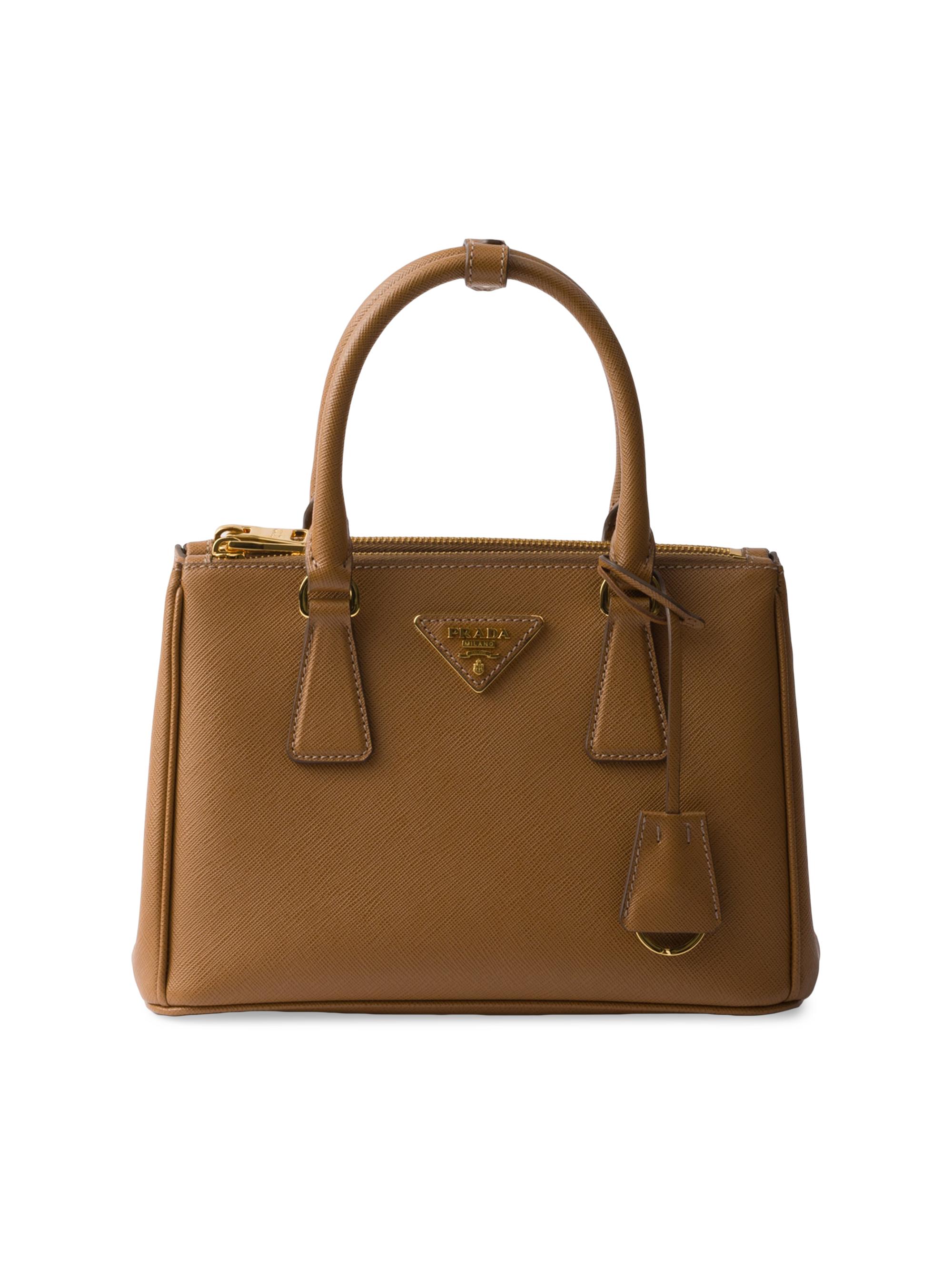Prada Women's  Galleria Saffiano Leather Top Handle Bag - Medium Brown