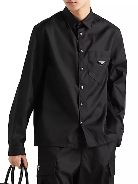 Prada Re-Nylon Shirt, Men, Black, Size L