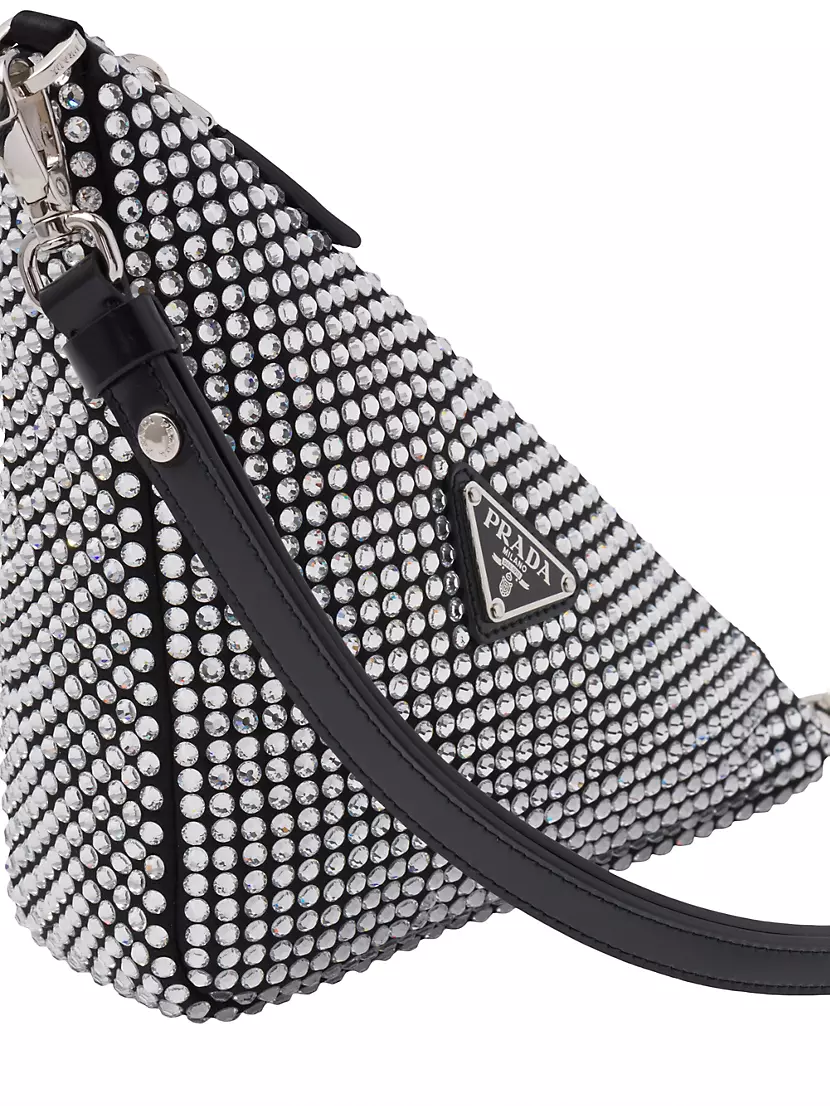 Prada Triangle crystal-embellished mini bag - ShopStyle