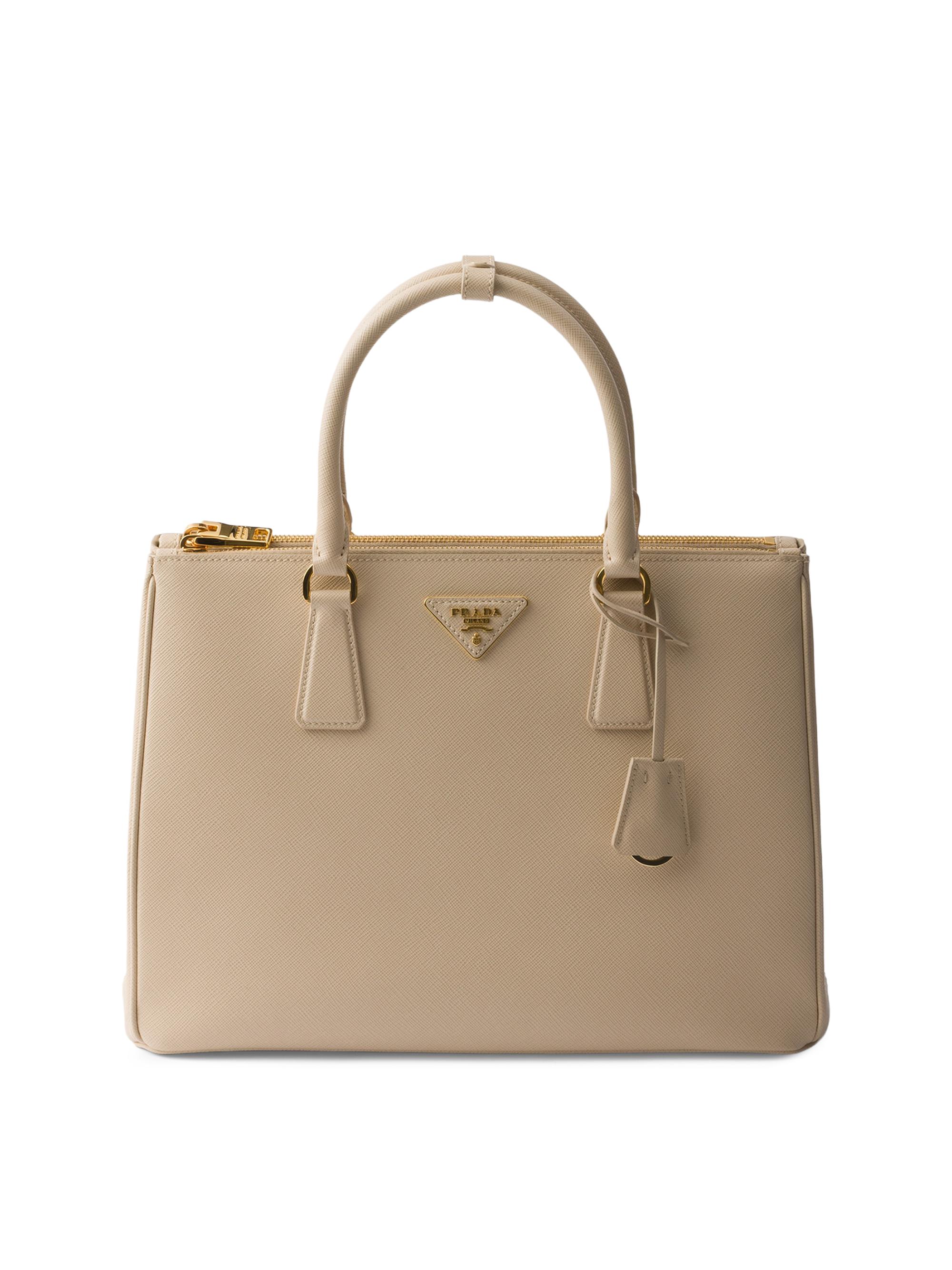 Prada Women's  Galleria Saffiano Leather Top Handle Bag - Beige Khaki