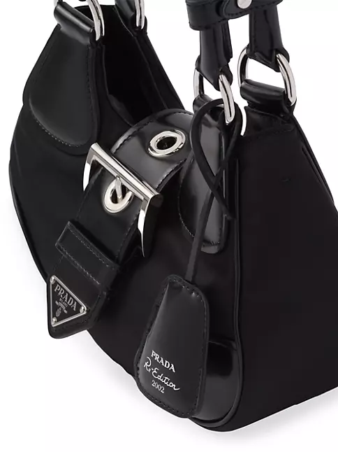 PRADA Triangle Logo Nylon Shoulder bag Handbag Black Vintage