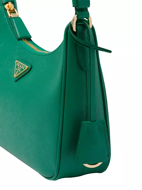 Prada Women Nylon and Saffiano Leather Mini Bag-Green