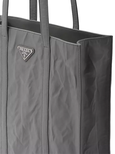 Prada Nylon & Leather Tote Bag in Black for Men