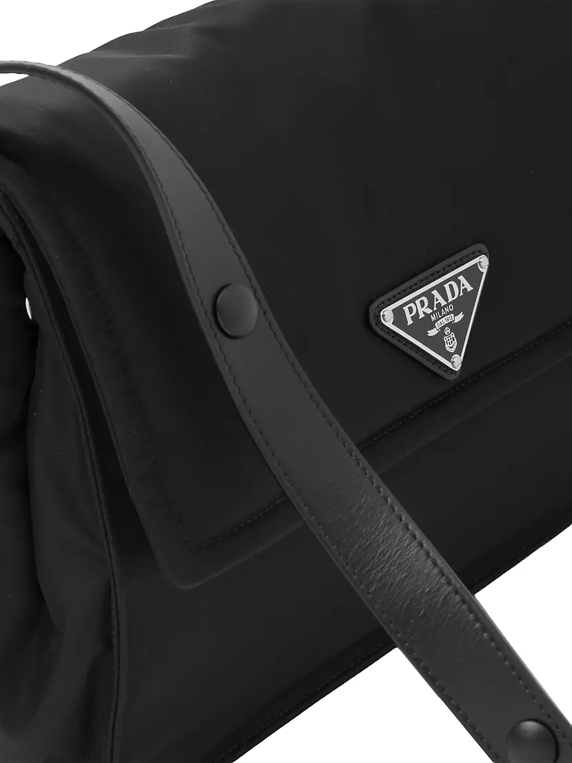 Prada Padded Re-nylon Shoulder Bag in Black